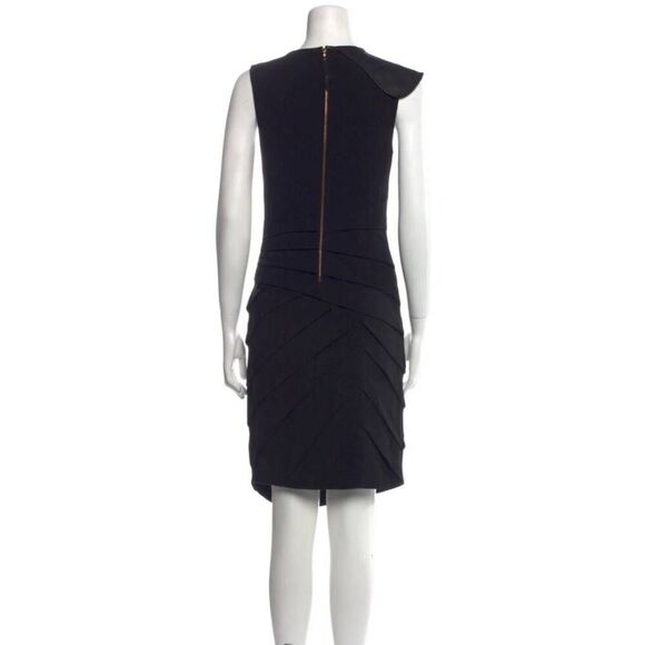 Rag & Bone Crew Neck Midi  Sheath Dress Leather detailing size 4 - Picture 4 of 11